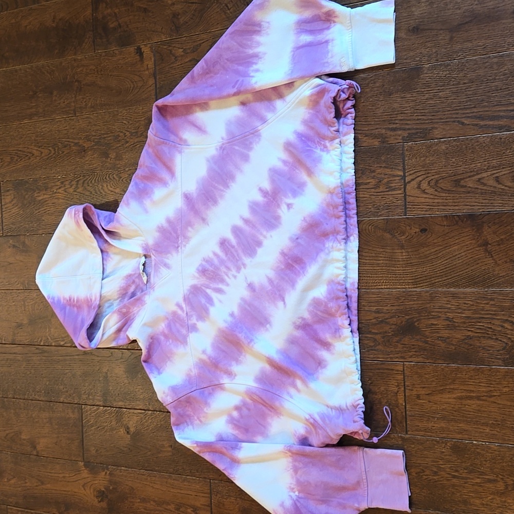 DSG Twitch + ALLISON FLY Cropped Tie dye hoodie Purple Pink Size L EUC